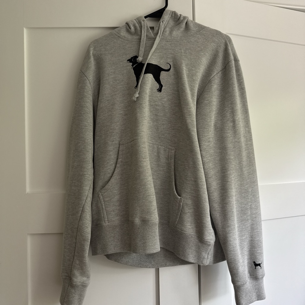 Gray Hoodie with Black Dog Logo